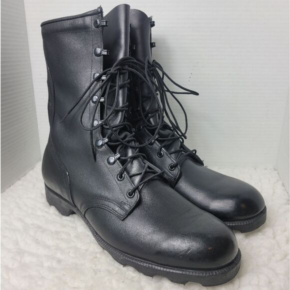 Vtg 90's RO-SEARCH Military Combat Boots Men's Size 12 Black Leather 8-93 - Picture 1 of 9